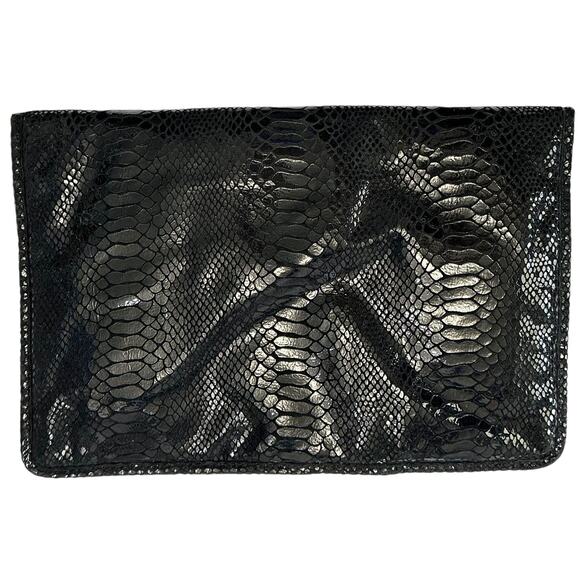 Michael Kors Large Envelope Clutch MacBook Air Sleeve Black Python Crocodile - Picture 7 of 7